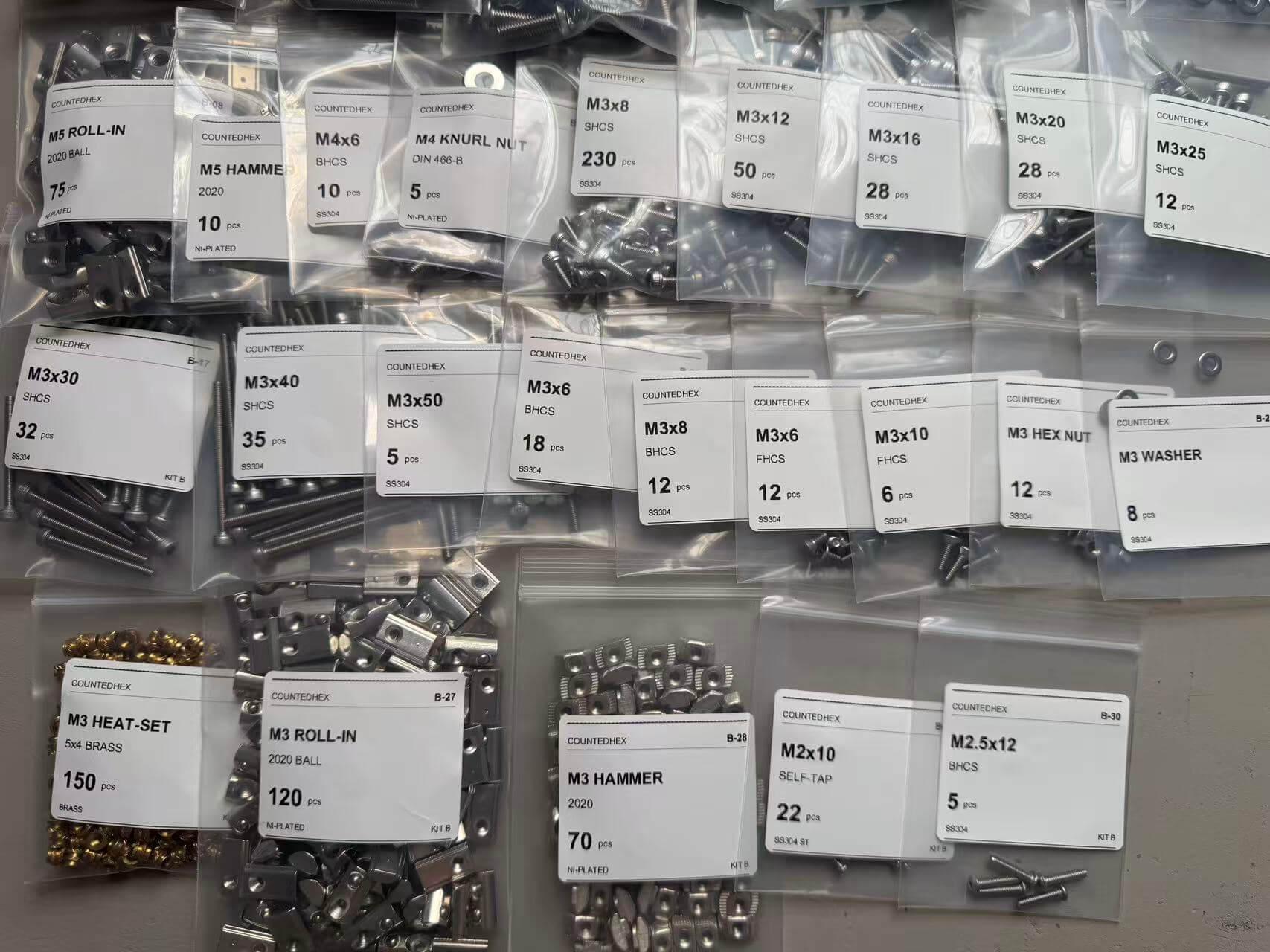 COUNTEDHEX Fastener Kit Compatible with Voron 2.4 R2 – 1,163 Pieces — view 1